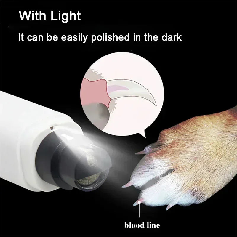 Quiet Pet Nail Grinder with LED Light