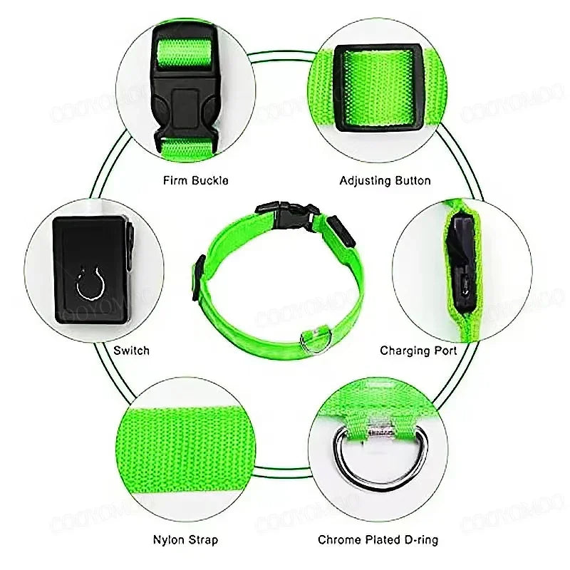 Light-Up LED Dog Collar (USB Rechargeable)